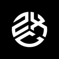 design de logotipo de letra zxc em fundo preto. conceito de logotipo de letra de iniciais criativas zxc. design de letra zxc. vetor
