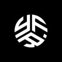 design de logotipo de carta yfr em fundo preto. conceito de logotipo de letra de iniciais criativas yfr. design de letra yfr. vetor