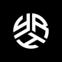 design de logotipo de carta yrh em fundo preto. yrh conceito de logotipo de letra de iniciais criativas. design de letra yrh. vetor