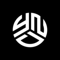 ynd design de logotipo de carta em fundo preto. ynd conceito de logotipo de letra de iniciais criativas. nd design de letras. vetor