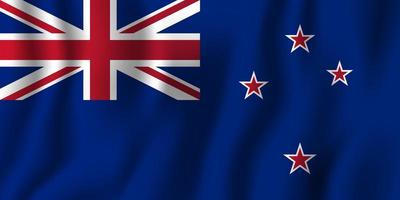 ilustração em vetor bandeira de ondulação realista da Nova Zelândia. símbolo de fundo nacional do país. dia da Independência
