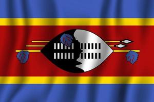 ilustração em vetor bandeira de ondulação realista da suazilândia. símbolo de fundo nacional do país. dia da Independência