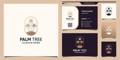 modelo de logotipo de palmeira com conceito moderno exclusivo e vetor premium de design de cartão de visita