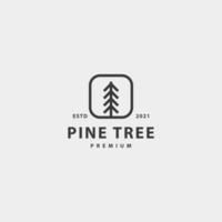 pinheiro ícone sinal símbolo hipster vintage logotipo design vetor