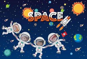 astronautas voando no espaço vetor