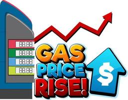 design de logotipo de fonte de aumento de preço de gás vetor