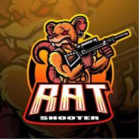design de logotipo do rato mascote esport vetor