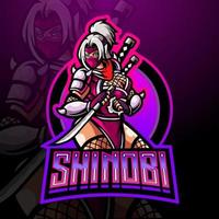 design de mascote de logotipo shinobi esport vetor