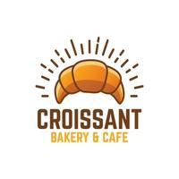 logotipo de design vetorial de padaria de croissant vetor