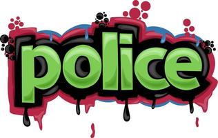 polícia colorida escrevendo design de graffiti vetor