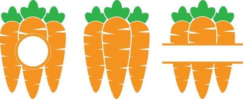 monograma de cenoura laranja de páscoa vetor