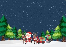 tema de Natal com Papai Noel e presentes vetor