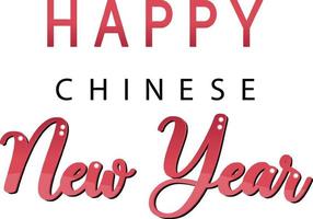 feliz ano novo chinês em fonte rosa vetor