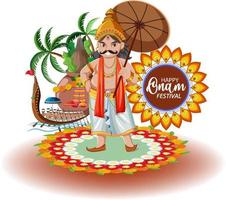 cartaz do festival da colheita hindu de onam vetor