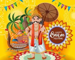 cartaz do festival da colheita hindu de onam vetor