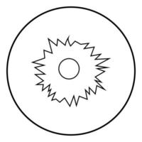 buraco do ícone de tiro cor preta no círculo redondo vetor