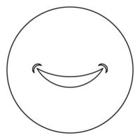 sorriso smlie doodle ícone em círculo redondo contorno ilustração vetorial de cor preta imagem de estilo plano vetor