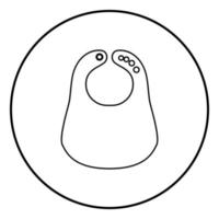 cor preta do ícone do babador personalizado no círculo redondo vetor