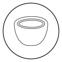 ícone de coco cor preta em círculo redondo vetor
