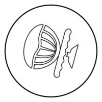 volante de sinal de airbag com ícone de airbag ativo ilustração de cor preta em círculo redondo vetor