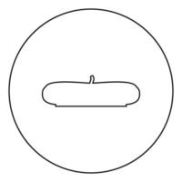 boina para ícone de artista em círculo redondo contorno ilustração vetorial de cor preta imagem de estilo plano vetor
