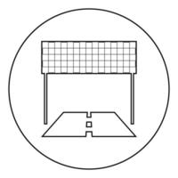 acabamento e linha de estrada conceito de sucesso de pista de corrida ícone de acabamento em círculo redondo contorno ilustração vetorial de cor preta imagem de estilo plano vetor