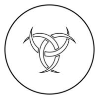 odin chifre paganismo símbolo ícone contorno vetor de cor preta em círculo redondo ilustração imagem de estilo plano