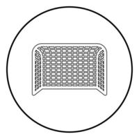 portão de futebol portão de futebol conceito de portão de handebol ícone de pontuação ilustração de cor preta em círculo redondo vetor