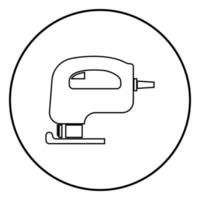 ícone de serra elétrica fretsaw cor preta ilustração vetorial imagem simples vetor
