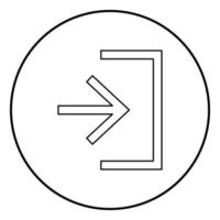entrada entrada digite o ícone da porta cor preta no círculo redondo vetor