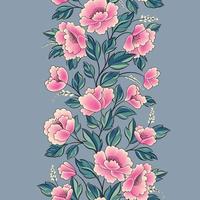 fundo floral. borda de guirlanda decorativa sem emenda de buquê de rosa de flor. florescer design de moldura de cartão floral primavera vetor