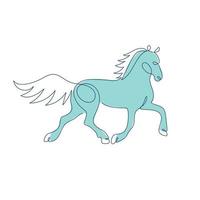 cavalo desenhado à mão uma linha design de logotipo animal vetor