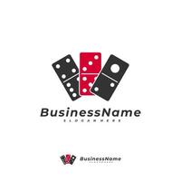 modelo de vetor de logotipo de cartão de dominó, conceitos criativos de design de logotipo de dominó