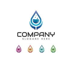 design de logotipo de encanamento de gota de água vetor