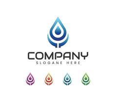 design de logotipo de encanamento de gota de água vetor