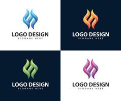 design de logotipo de chama de fogo criativo abstrato vetor