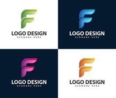 design de logotipo abstrato moderno letra f vetor