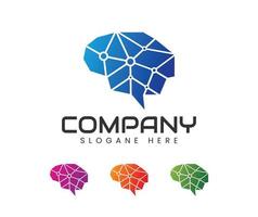 design de logotipo de tecnologia de cérebro design de logotipo de cérebro inteligente vetor