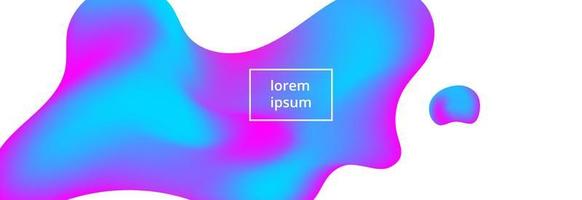 cartaz de fundo abstrato gradiente de cores de néon liguid fluido moderno com ilustração vetorial de formas plásticas vivas. abstrato de formas coloridas líquidas. Efeito de design realista 3D. vetor