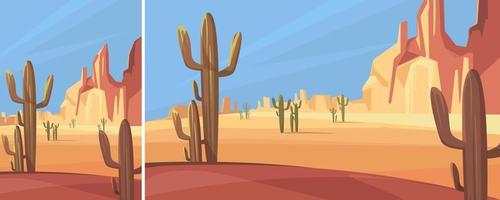 cenário do deserto do texas. paisagem natural em diferentes formatos. vetor