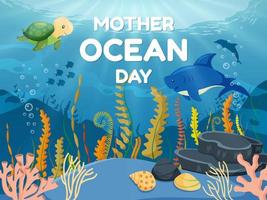 fundo do dia da mãe do oceano vetor