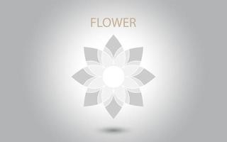 vetor de ícone de flor isolado no fundo branco, ilustração de ícone de flor desenhada à mão, modelo de logotipo floral, ícone natural de símbolo