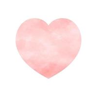 coração rosa com textura de estilo aquarela, design vintage de ícone de coração isolado no fundo branco, ilustração vetorial vetor
