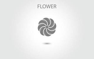 vetor de ícone de flor isolado no fundo branco, ilustração de ícone de flor desenhada à mão, modelo de logotipo floral, ícone natural de símbolo