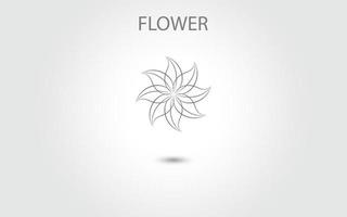 vetor de ícone de flor isolado no fundo branco, ilustração de ícone de flor desenhada à mão, modelo de logotipo floral, ícone natural de símbolo