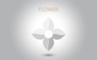 vetor de ícone de flor isolado no fundo branco, ilustração de ícone de flor desenhada à mão, modelo de logotipo floral, ícone natural de símbolo