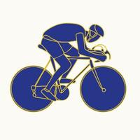a silhueta de um atleta de bicicleta. competições de ciclismo, etapa de triatlo. o atleta em treinamento vetor