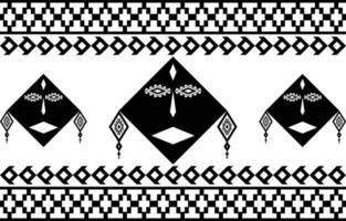 tribal rosto preto e branco abstrato étnico geométrico design para fundo ou ilustração wallpaper.vector para imprimir padrões de tecido, tapetes, camisas, fantasias, turbante, chapéus, cortinas. vetor