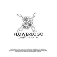 logotipo de flor de beleza de arte de linha. design de logotipo de inspiração. ilustração em vetor modelo. isolado no fundo branco