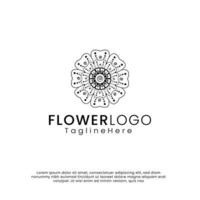 logotipo de flor de beleza de arte de linha. design de logotipo de inspiração. ilustração em vetor modelo. isolado no fundo branco